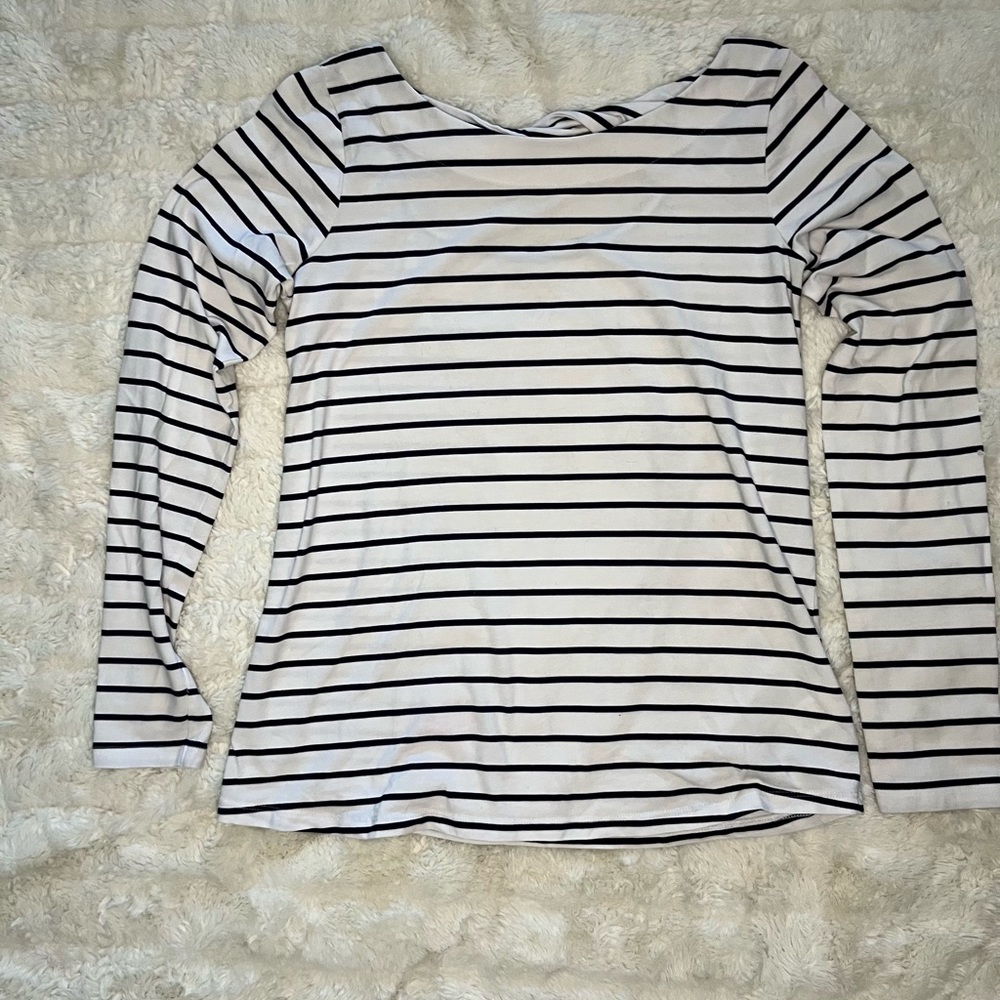 Lilly Pulitzer Navy White Boatneck 3/4 Sleeve